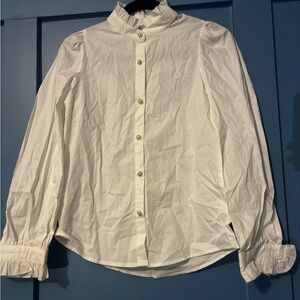 Teen White Button-Up Top